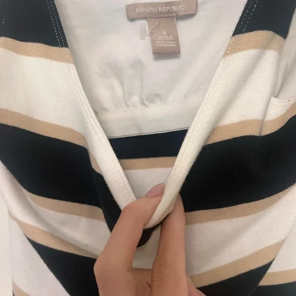 Banana Republic stripe tank built in bra - Picture 3 of 5